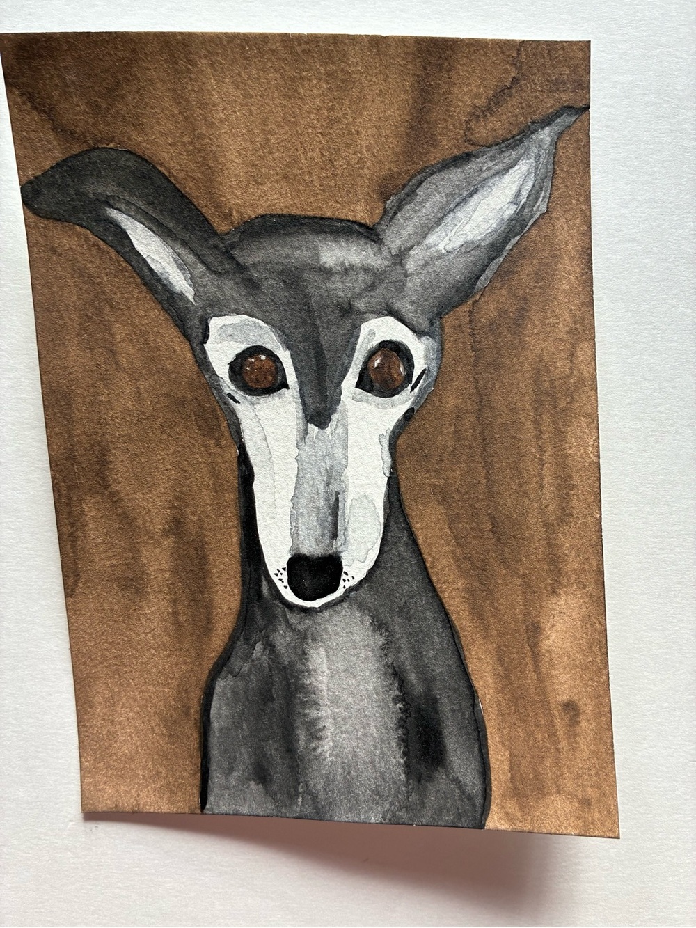 Modern Watercolor Dog Portrait